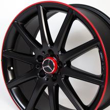 AMG 20 inch rim set Mercedes-Benz GLA X156 10-spoke-wheel black with red flange | A15640104023594-Satz