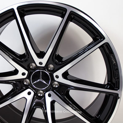 AMG 20-inch alloy wheel set S-Class W222 5-twin-spoke original Mercedes-Benz black | A2224014000/4100-7X23