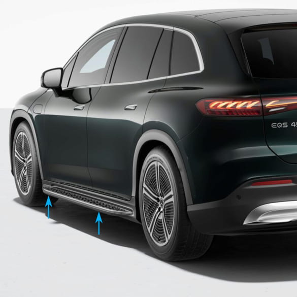 Treeplanken EQS SUV X296 aluminium-look rubber nopjes Origineel Mercedes-Benz