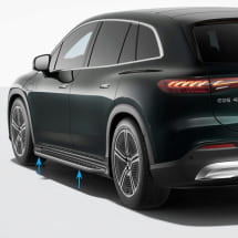 Trittbretter EQS SUV X296 Aluminium-Optik Gumminoppen Original Mercedes-Benz | X296-Trittbretter