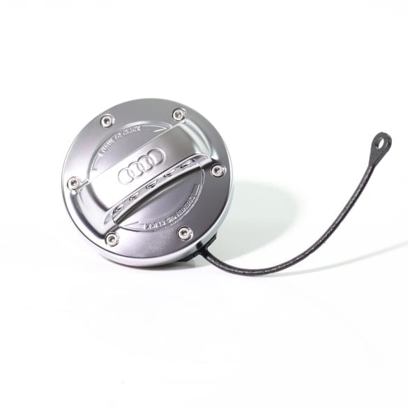 Genuine Audi fuel filler cap aluminium look silver