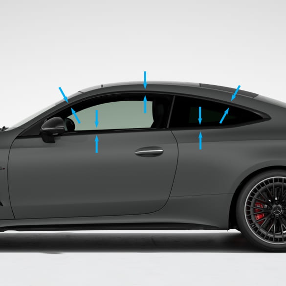 Night package trim strips Windows black CLE C236 Genuine Mercedes-Benz | Zierleisten-Fenster-schwarz-C236