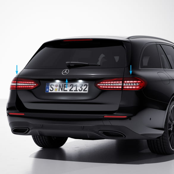 Trunk trim black night edition incl. rear lights E-Class S213 estate | Night-Paket-Heckleuchten-S213