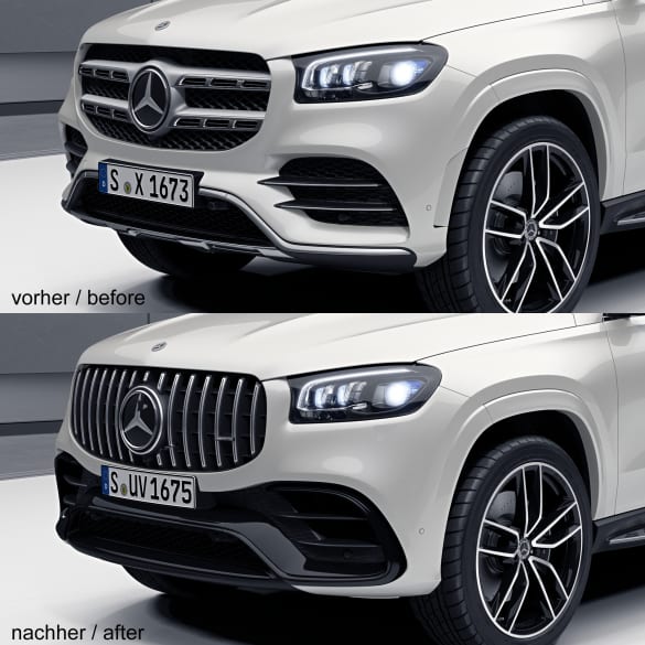 AMG 63 front bumper GLS X167 panamericana grill genuine | GLSX167-Front AMG 63 front bumper GLS X167 panamericana grill genuine | GLSX167-Front