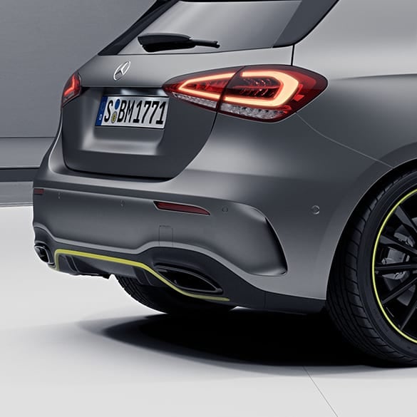 black exhaust tips Edition One A-Class W177 genuine Mercedes-Benz | W177-Edition-One-Auspuff black exhaust tips Edition One A-Class W177 genuine Mercedes-Benz | W177-Edition-One-Auspuff