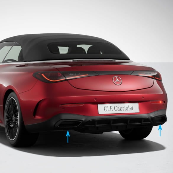 Exhaust tips AMG night package CLE A236 Convertible black glossy genuine Mercedes-Benz