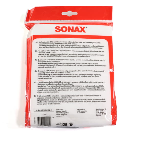 SONAX polishing fleece cloths 15 pieces 20x25cm 04222000 | 04222000 SONAX polishing fleece cloths 15 pieces 20x25cm 04222000 | 04222000