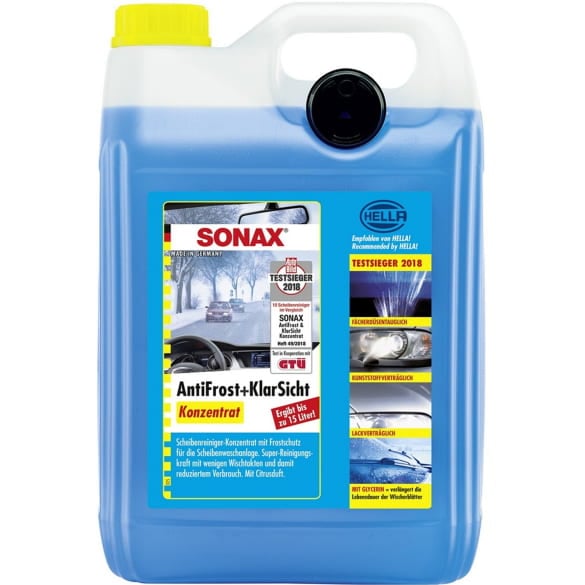 SONAX Windscreen Cleaner Concentrate Antifrost Winter Citrus Scent 5 litres