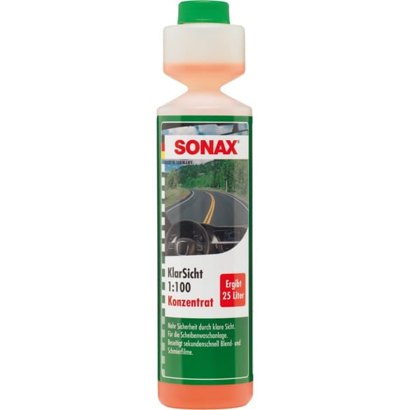 SONAX Clear View 1:100 Concentrate Windscreen Cleaner Washer Additive Summer 250 ml