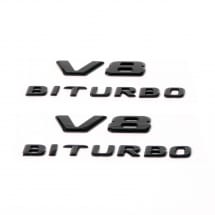 V8 Biturbo logo set black genuine Mercedes-AMG | biturbo-black