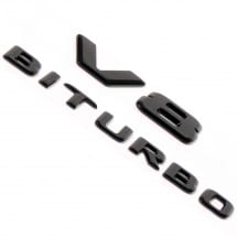 V8 Biturbo logo set black genuine Mercedes-AMG | biturbo-black