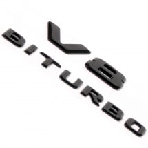 V8 Biturbo logo set black genuine Mercedes-AMG | biturbo-black