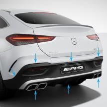 GLE 63 S AMG Rear diffusor GLE C167 Coupe Facelift Genuine Mercedes-AMG | GLE63-C167-FL-Diffusor-K