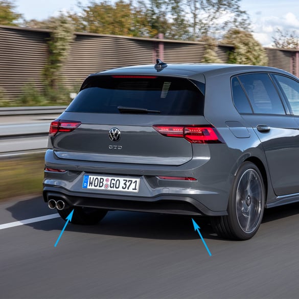 Schwarz Heckstoßstange Haifischflosse Diffusor Für VW GOLF 8 MK 8