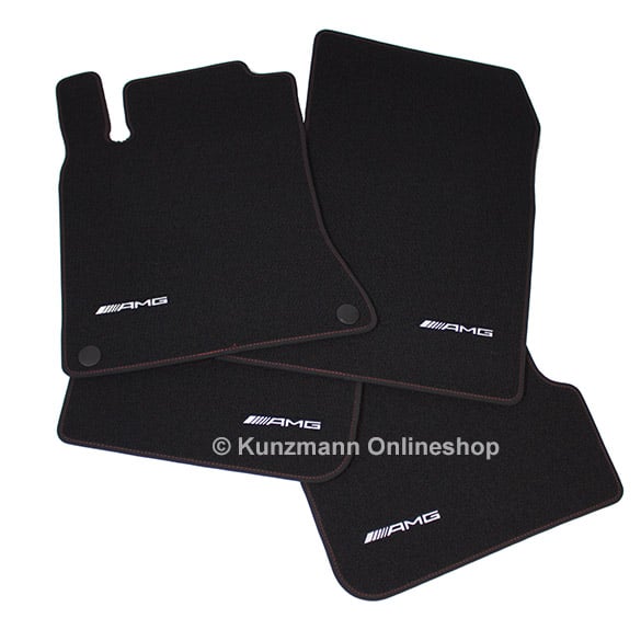 AMG floor mats RED CUT velours black | B-Class W246 | A17668067013D16-W246