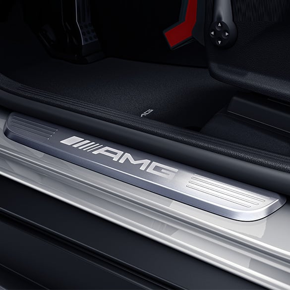 AMG door sill panels white illumination C-Class W205/S205 genuine Mercedes-Benz