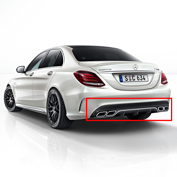 C 63 AMG diffusor & exhaust tips | chrome | C-Class W205 | genuine Mercedes-Benz | W205-63Diffusor C 63 AMG diffusor & exhaust tips | chrome | C-Class W205 | genuine Mercedes-Benz | W205-63Diffusor