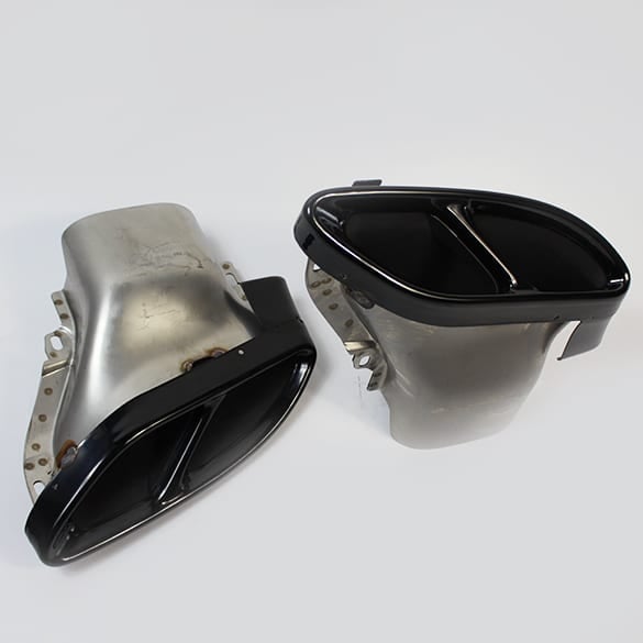 C 43 AMG exhaust tips Night package black C-Class W205 Genuine Mercedes-Benz | C43-Auspuff-Schwarz