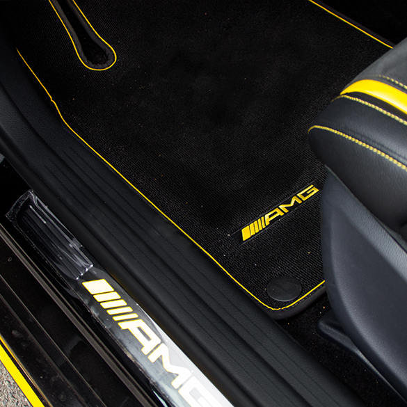AMG car mats Yellow Night Edition CLA C117 / X117 original Mercedes-Benz | A17668056011C97-117 AMG car mats Yellow Night Edition CLA C117 / X117 original Mercedes-Benz | A17668056011C97-117