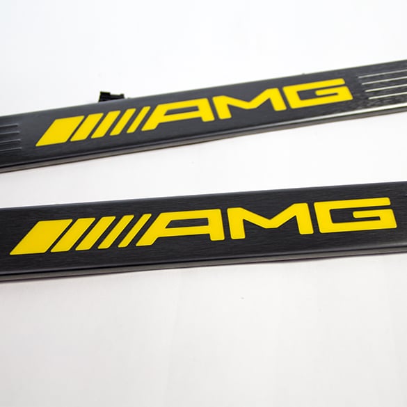 AMG door entry sill panels lighted Yellow Night Edition GLA X156 original Mercedes-Benz