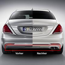 S-Class W222 rear diffusor visible exhaust tips genuine Mercedes-Benz | W222-Diffusor-Endrohr