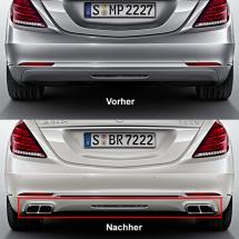 S-Class W222 rear diffusor visible exhaust tips genuine Mercedes-Benz | W222-Diffusor-Endrohr