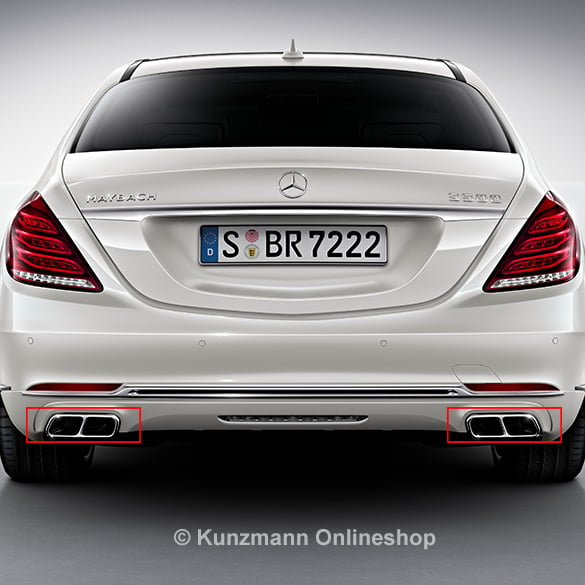 S600 Maybach exhaust tips chrome S-Class W222 genuine Mercedes-Benz