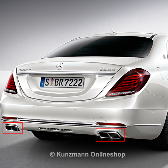 S600 Maybach exhaust tips S-Class W222 genuine Mercedes-Benz | S600-Auspuff S600 Maybach exhaust tips S-Class W222 genuine Mercedes-Benz | S600-Auspuff
