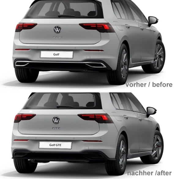 Black Style Zierleiste Diffusor Golf 8 VIII Original Volkswagen | blackstyle-golf8-1