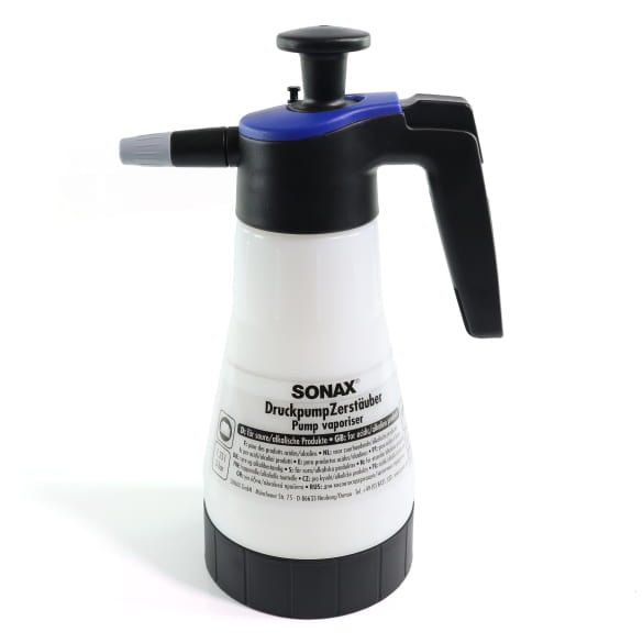 SONAX DruckpumpZerstäuber Sprayflasche für saure und alkalische Produkte
