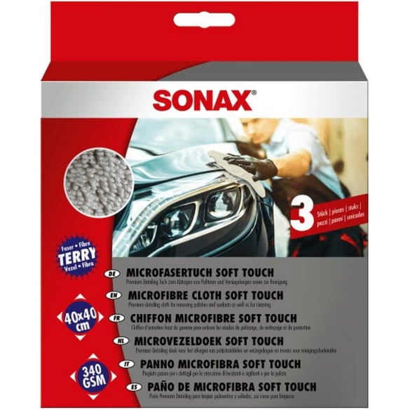 SONAX Microfasertuch soft touch 3 Stück 40x40cm 04510000 | 04510000