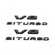 V8 Biturbo Schriftzug schwarz Satz Original Mercedes-AMG | biturbo-black