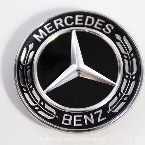 Front Emblem mit Stern Motorhaube schwarz glänzend Original Mercedes-Benz | Stern-Emblem-schwarz-3 Front Emblem mit Stern Motorhaube schwarz glänzend Original Mercedes-Benz | Stern-Emblem-schwarz-3