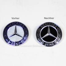 Schwarze Fronthaube Stern Motorhaube Abzeichen Emblem für Mercedes