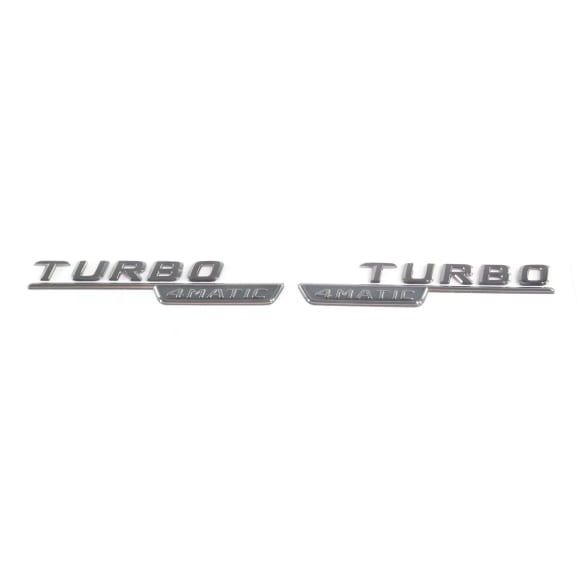Schriftzug Turbo 4Matic Dark Chrome Kotflügel Original Mercedes-AMG