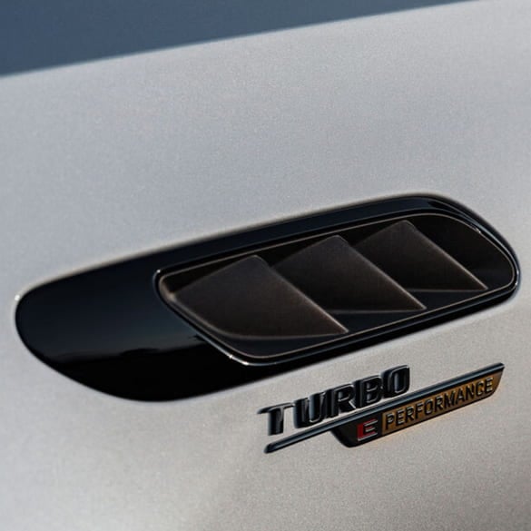 Turbo E Performance Schriftzug schwarz Kotflügel C-Klasse W206 S206 Original Mercedes-AMG