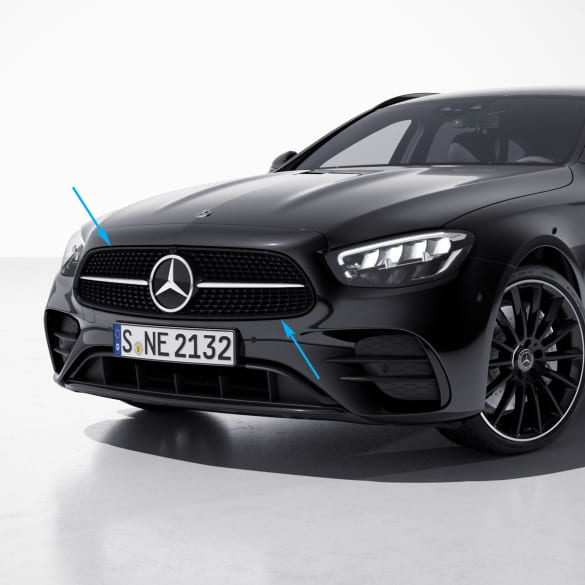 Kühlergrill Schwarz Carbon Glanz passend für Mercedes E Klasse W213 S213  Facelift Mopf ab 2020 auf
