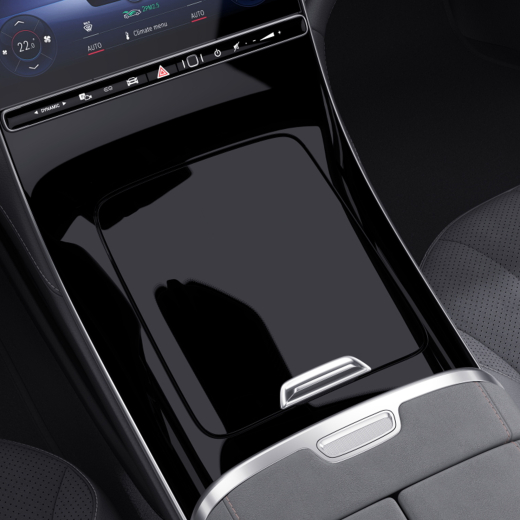 Console centrale nero lucido EQS SUV X296 Original Mercedes-Benz | EQS-X296-Hochglanz-schwarz-Mittelkonsole