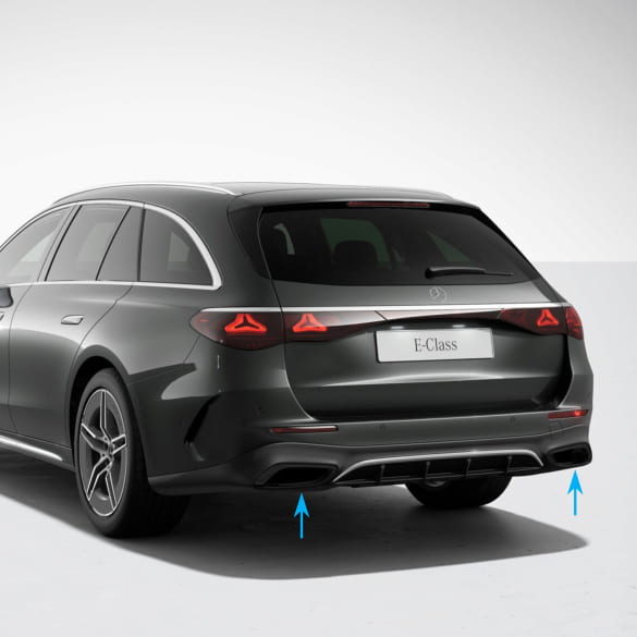 Uitlaatsierstukken AMG Nightpakket E-Klasse S214 T-model zwart glanzend Origineel Mercedes-Benz