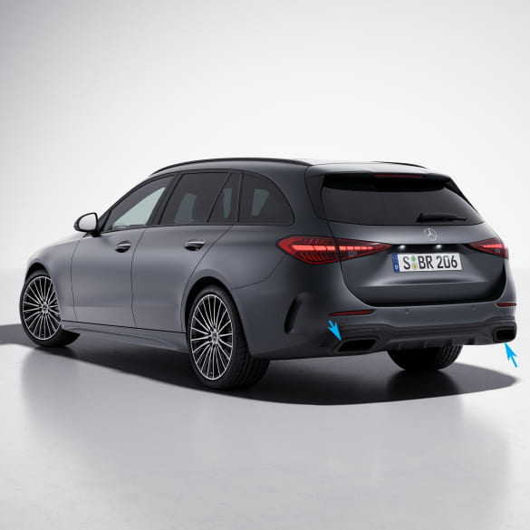 Zwarte uitlaatsierstukken C-Klasse 206 Nightpakket | A206885-black-206