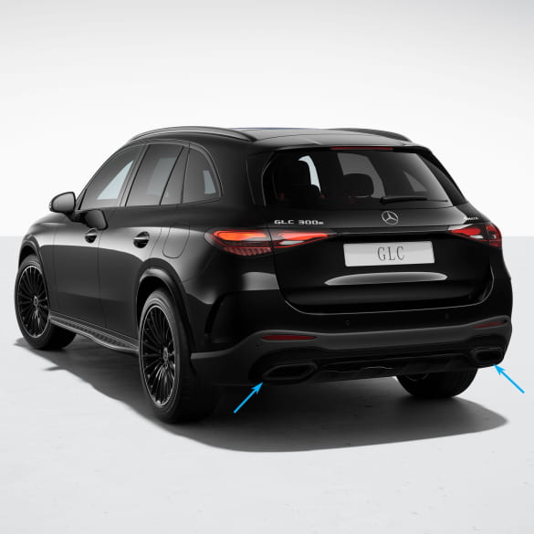 Uitlaatsierstukken Nightpakket GLC SUV X254 zwart glanzend Origineel Mercedes-Benz