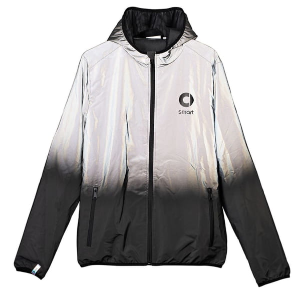 Unisex jas Windbreaker zilver donkergrijs reflecterend Original smart