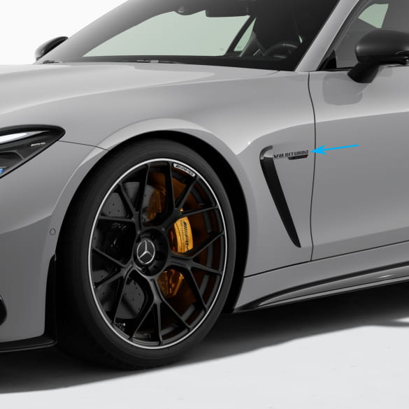 V8 Biturbo 4Matic+ embleem Dark Chrome spatbord origineel Mercedes-AMG