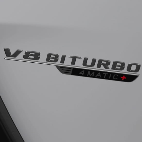 V8 Biturbo logo set black genuine Mercedes-AMG | A2328175600-B
