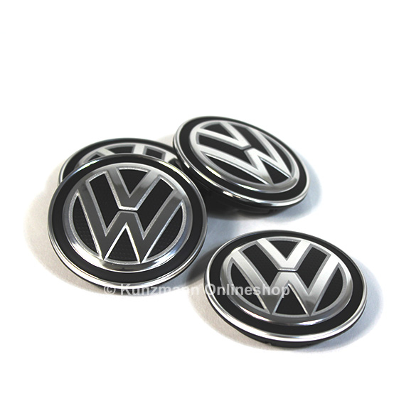 VW Naafdoppen set Golf 7 VII satijnzwart/chroom Origineel VW | 5G0601171XQI-Satz