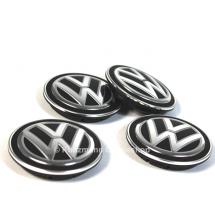 VW Naafdoppen set Golf 7 VII satijnzwart/chroom Origineel VW | 5G0601171XQI-Satz