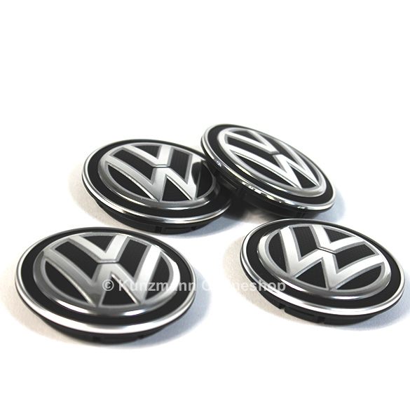 VW Naafdoppen set satijnzwart/chroom VW Golf 7 VII Origineel Volkswagen