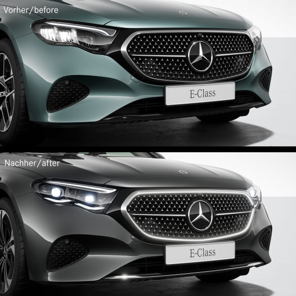 Verlichte grille auto E-Klasse W214 Limousine Avantgarde pak | Kühlergrill-beleuchtet-W214-Av-K