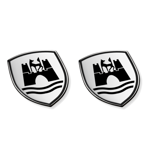 Película decorativa escudo de Wolfsburg juego negro plata original | 5C0064317ASXRW