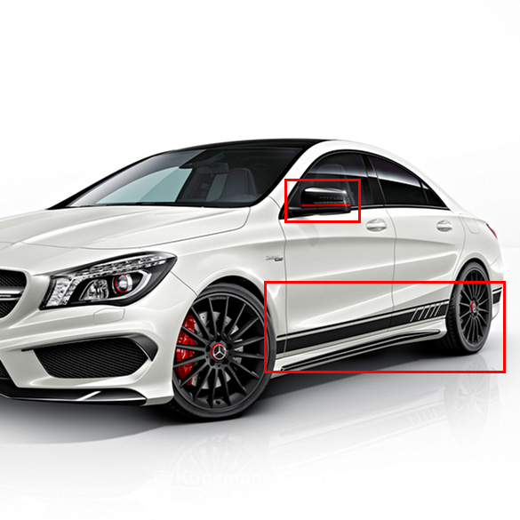 CLA 45 AMG Edition 1 spiegel & zij sierstrook folieset CLA W117 origineel Mercedes-Benz